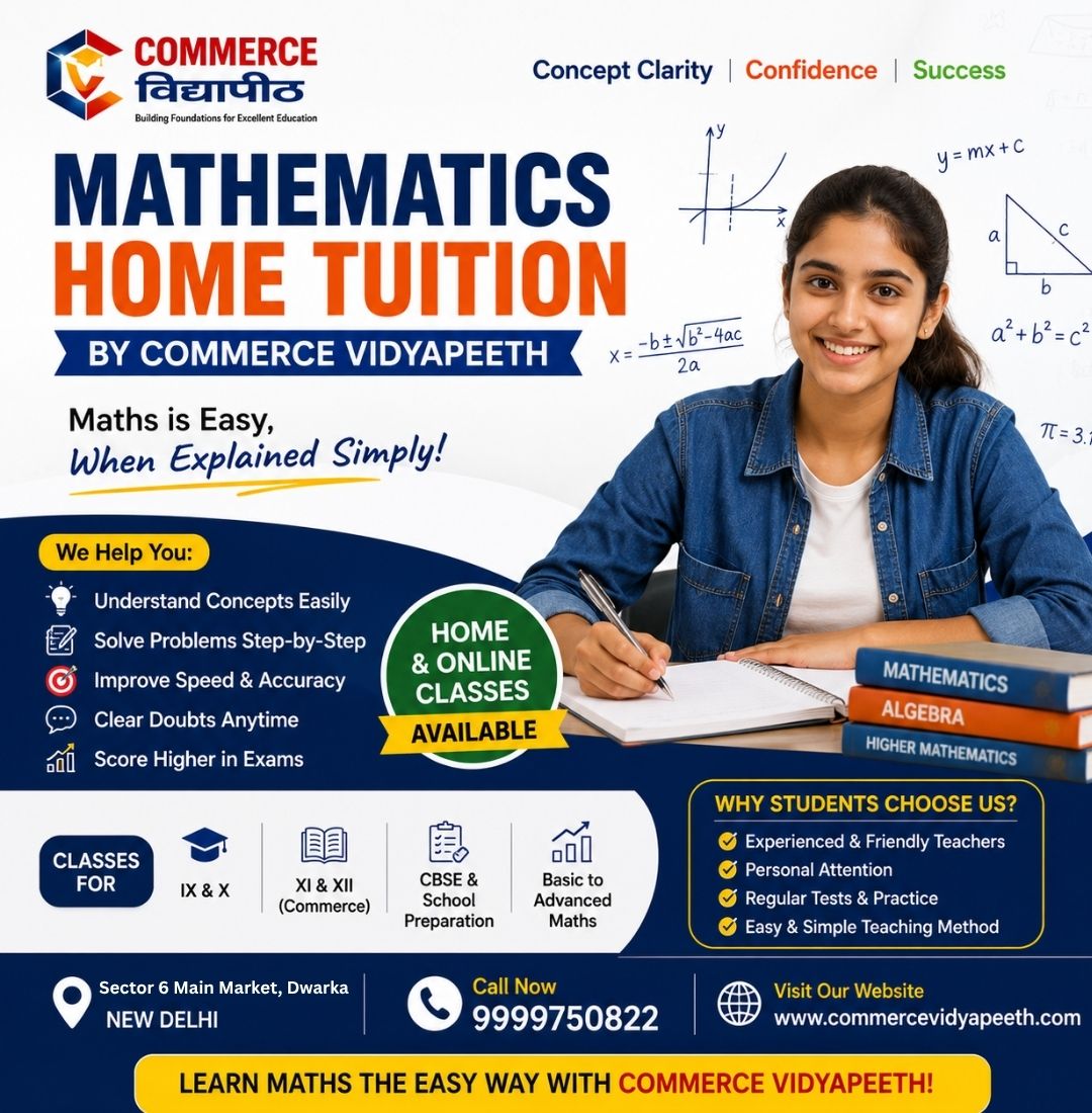 Mathematics Home Tuition by Commerce Vidyapeeth